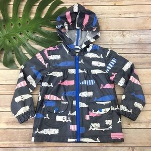 Hatley Girls whale print coated canvas raincoat